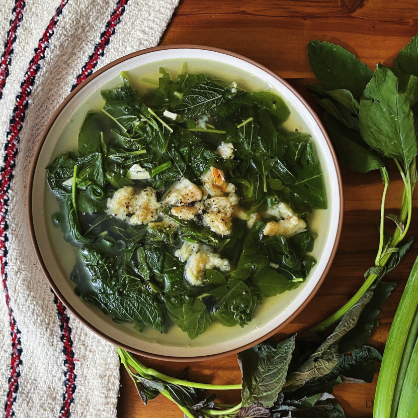 Traditional Greens & Shrimp Soup