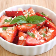 Strawberry Balsamic Salad with Basil and Feta