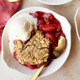 Peanut Butter and Strawberry Jam Cobbler