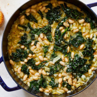 Braised White Beans and Greens
